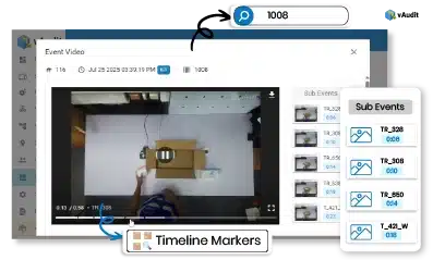 video recorder at packstation