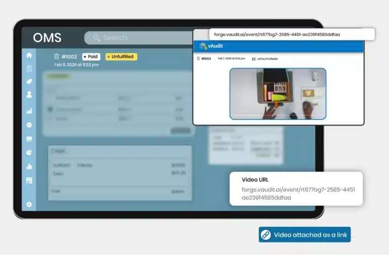 vAudit packing video recording integration