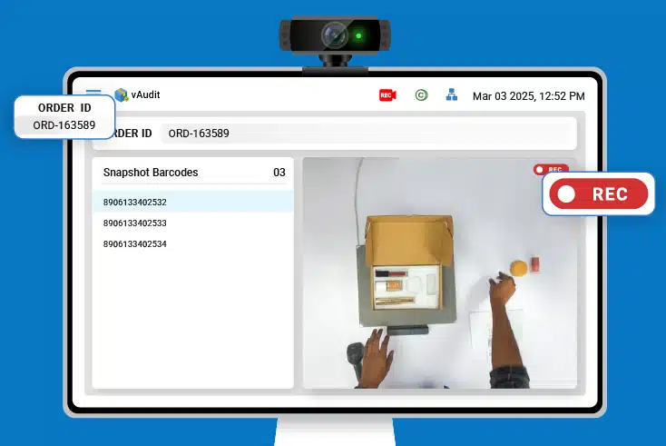 Desktop app for packing video recording