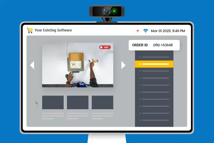 vAudit app for packing video recording