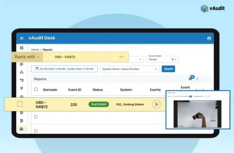vAudit Desk Packing Software