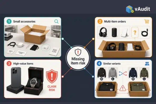 vAudit D2C Fulfillment missing item claim risk