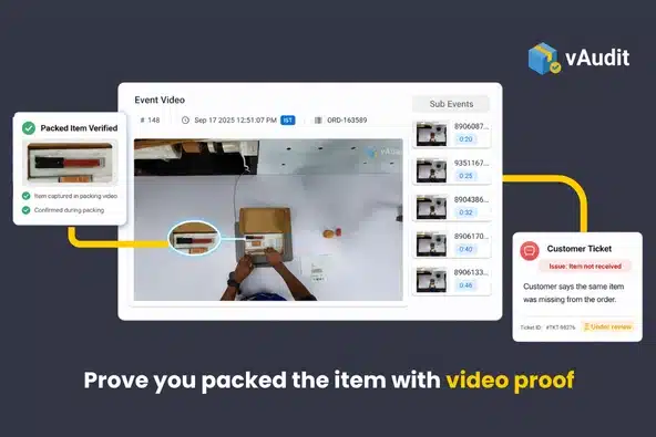 vAudit ecommerce packing evidence
