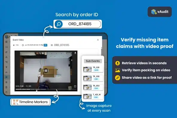 vAudit proof retrieval for missing item claims verification